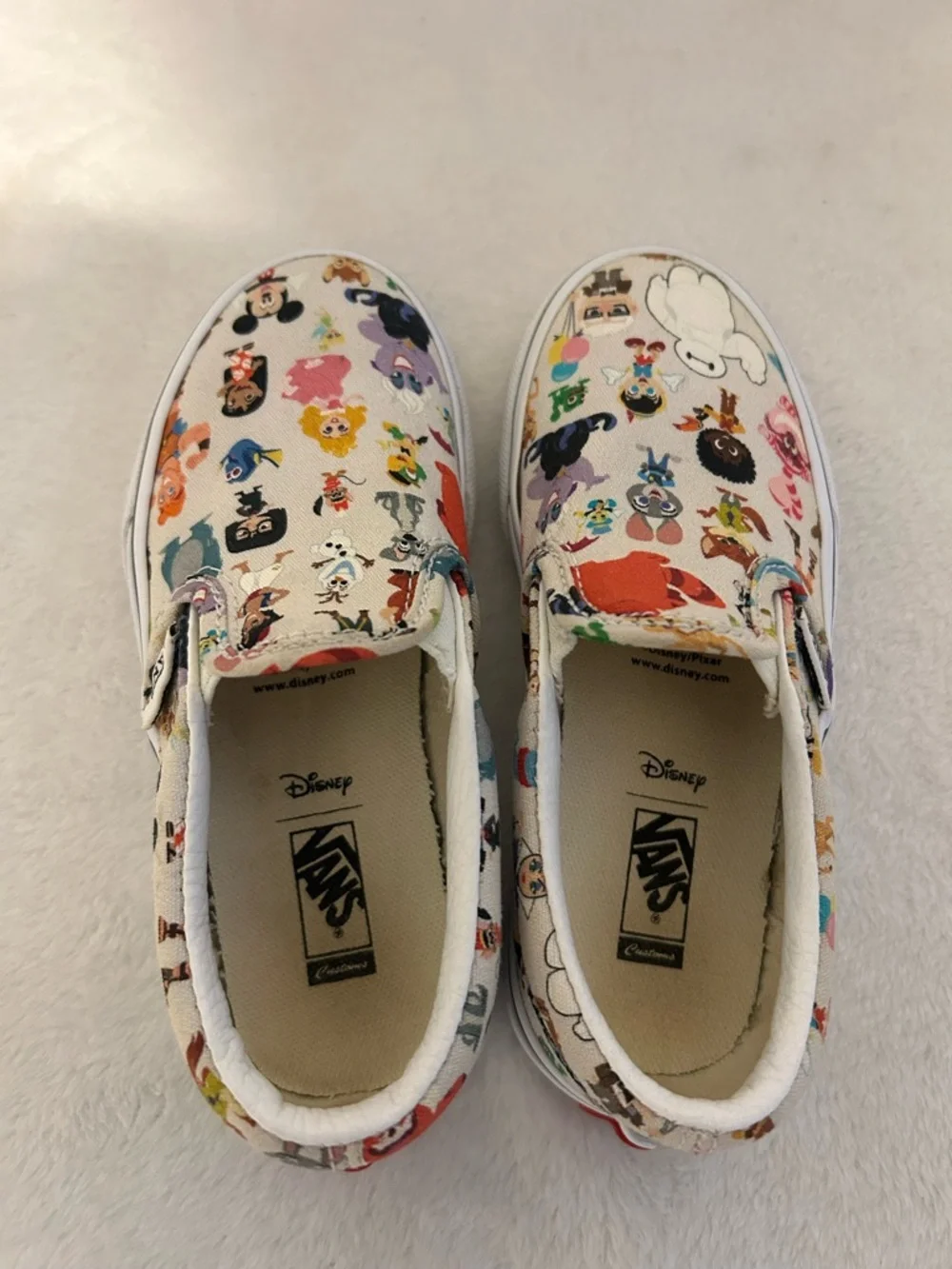 Vans Kids Disney 100 Year Anniversary White Slip-On Sneakers. - Picture 8 of 8